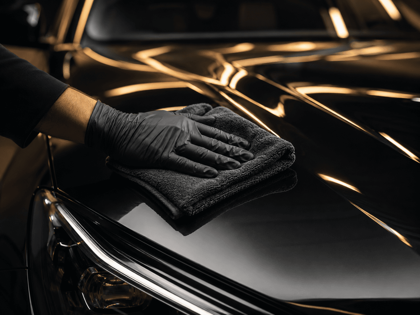 Detailing de precisión sobre la carrocería de un coche